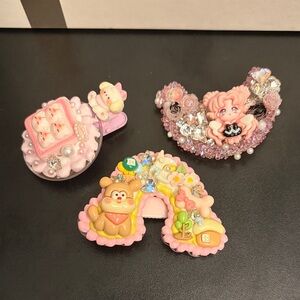 Cute Pink Decorative Hair Clip Set